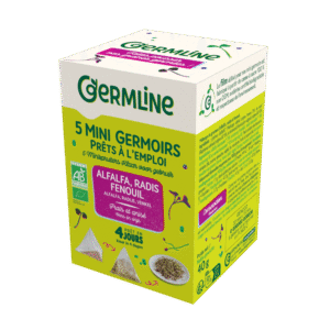 Mini germinatoare cu seminte de alfalfa, ridiche si fenicul bio 5 bucati x 8g 40g Germline