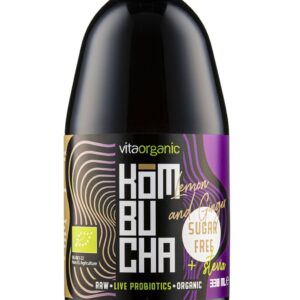 Kombucha cu lamaie si ghimbir indulcita cu stevia bio 330ml Vita Organic
