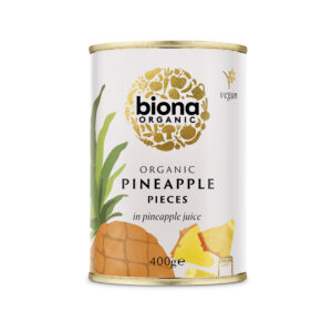 Ananas bucati in suc de ananas la conserva bio 400g Biona