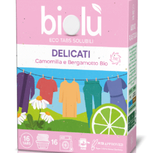 Tablete pentru masina de spalat rufe delicate cu musetel si bergamota ecologice 16 bucati 38g Biolu