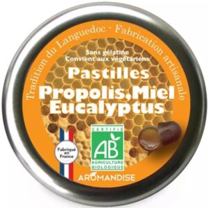 Bomboane artizanale cu propolis, miere si eucalipt bio 45g Aromandise