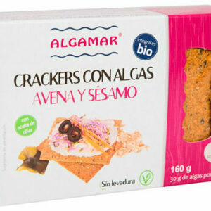 Crackers cu ovaz, susan si alge marine bio 160g Algamar