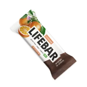 Baton cu portocale invelit in ciocolata bio 40g Lifebar