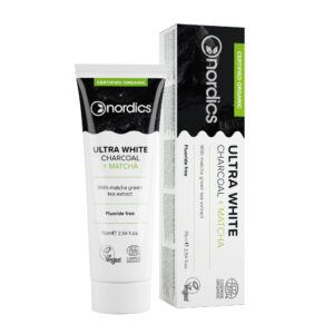 Pasta de dinti pentru albire cu carbune activ si matcha ecologica 75ml Nordics
