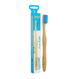 Periuta de dinti pentru adulti din bambus - albastru Nordics
