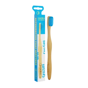 Periuta de dinti pentru adulti din bambus - albastru Nordics