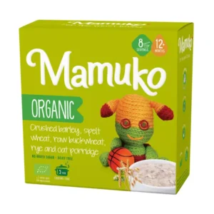 Porridge din 5 cereale orz, spelta, hrisca, secara si fulgi de ovaz bio  12+ luni 200g Mamuko