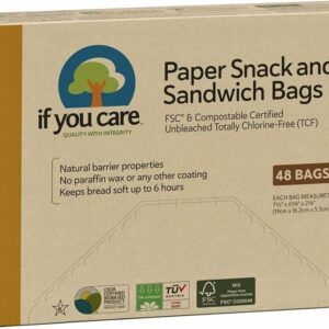 Pungi de hartie nealbite compostabile pentru sandwich si snacks 48buc If You Care