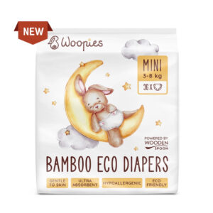 Scutece cu fibre de bambus mini 3-8kg ecologice 36buc Wooden Spoon