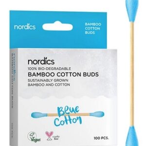 Betisoare din bumbac si bambus 100buc - albastru Nordics