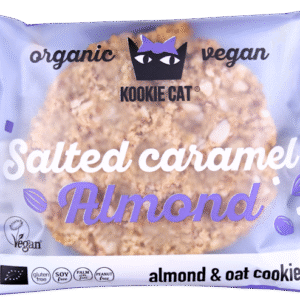 Cookie cu migdale si caramel sarat bio 50g Kookie Cat