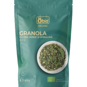 Granola cu orz verde si spirulina bio 200g Obio