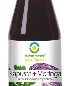 Suc de varza rosie lactofermentata si moringa bio 200ml Biofood