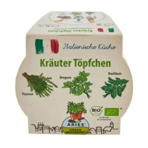 Ghiveci biodegradabil cu seminte pentru semanat - mix ierburi italiene 3 bucati bio Aries